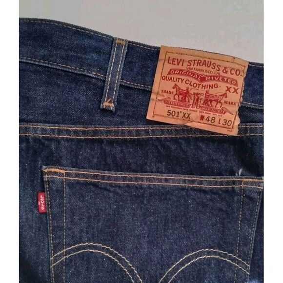 Levi's Other - Levi's 501 XX Classic Straight‎ Leg Dark Blue Denim Jeans W48 L30